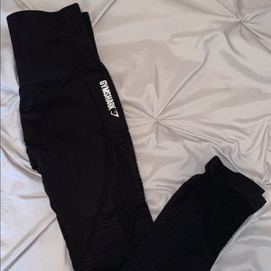 Black gym shark energy seamless leggings